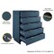 Manhattan Comfort Granville Midnight Blue 3-Drawer Dresser and 5-Drawer Chest, Set of 2 GRAN024 - alternate 7